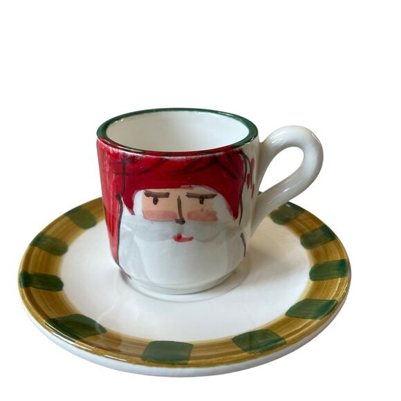 Vietri Old St. Nick Espresso Cup Saucer NEW - Picture 9 of 14